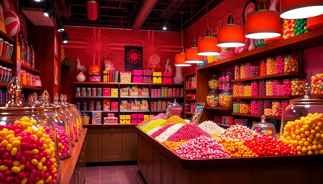 Visiting a vibrant candy store near me filled with colorful candies and delightful displays.