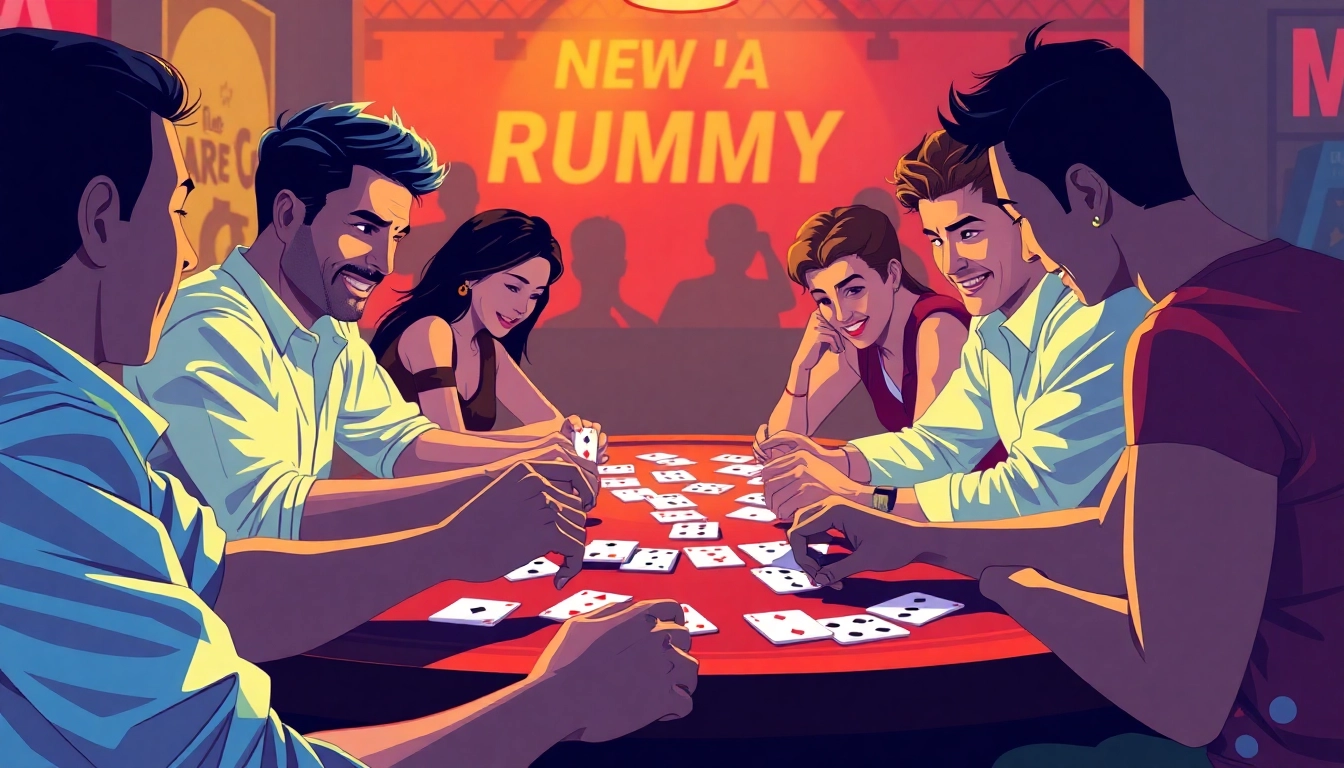 Players enjoying the thrill of Rummy Wealth game, showcasing excitement and social interaction.