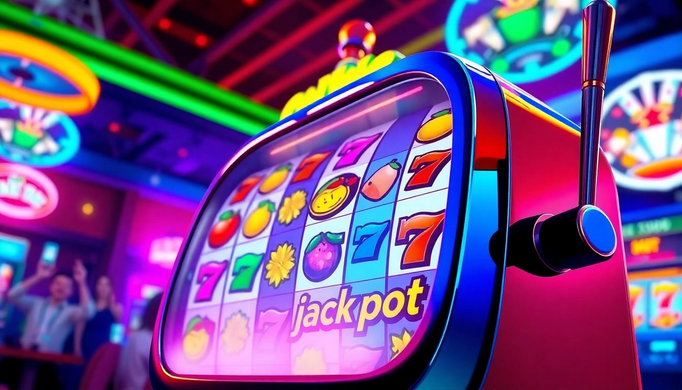 Spin the slot gacor machine in a vibrant casino setting to win big rewards and jackpots.