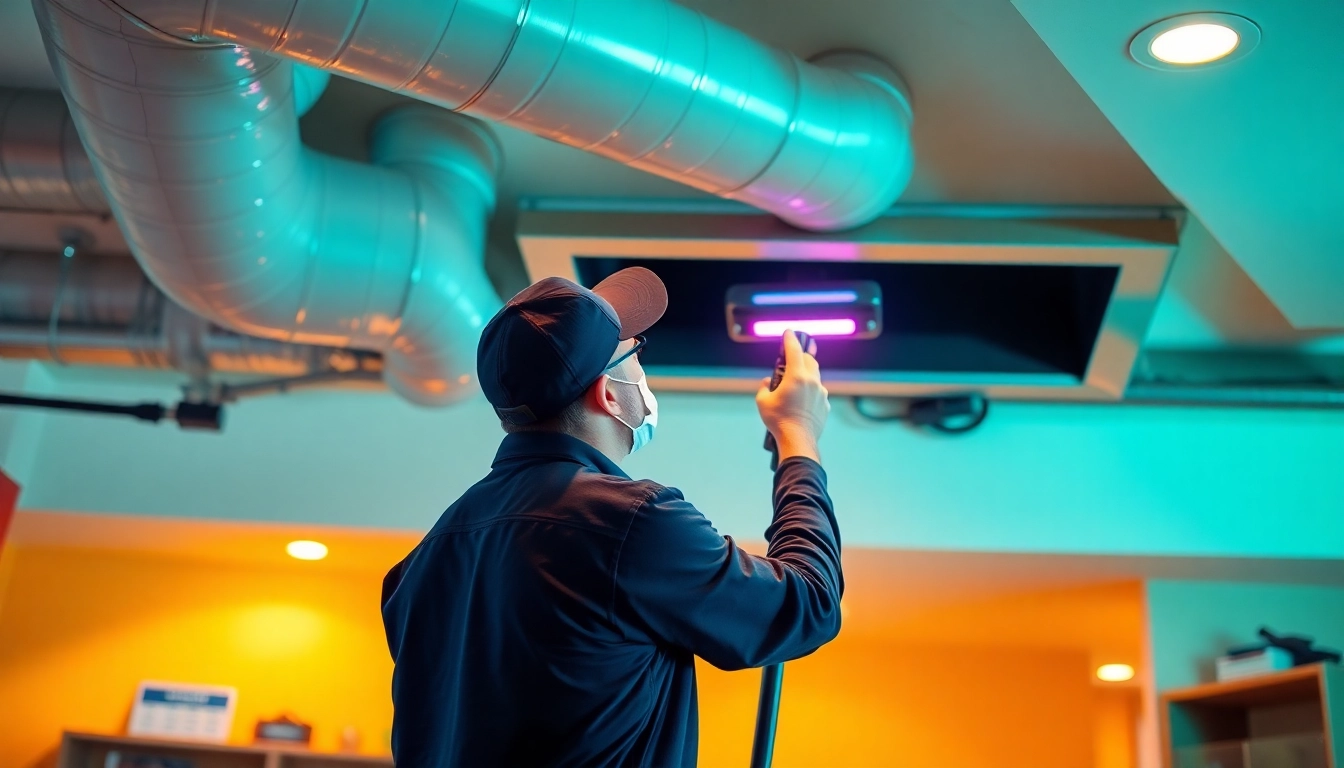 Air duct cleaning service in Salt Lake City, Utah, highlighting a technician using professional tools for effective results.