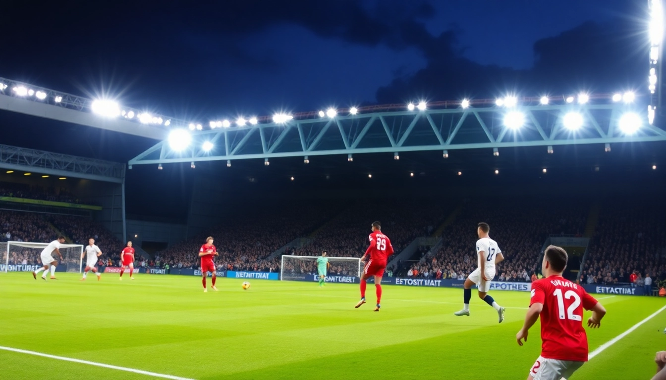 Experience the thrill of EPL중계 as players compete in an electrifying soccer match with cheering fans.