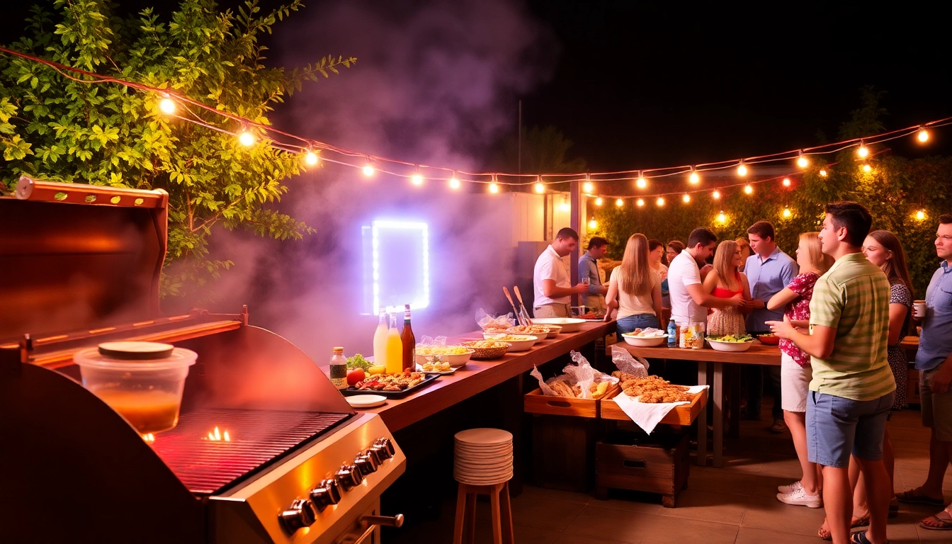 Delight in the offerings of a professional Caterer für Grillbuffet und BBQ in Berlin at a lively outdoor event.