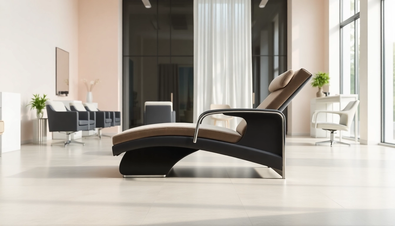Kosmetik liege in einem eleganten Salon, der Komfort und Stil vereint.