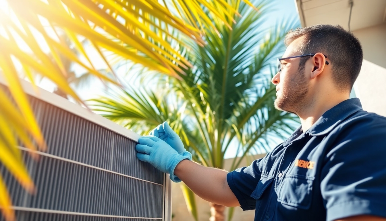 Provide reliable HVAC services Los Angeles with expert technicians checking air conditioning units.