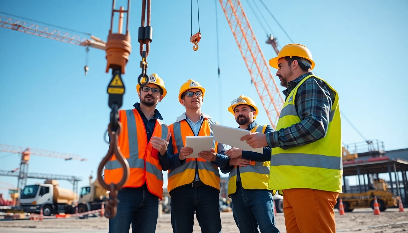 Analyze level 5 nvq diploma in controlling lifting operations answers with construction workers in action.